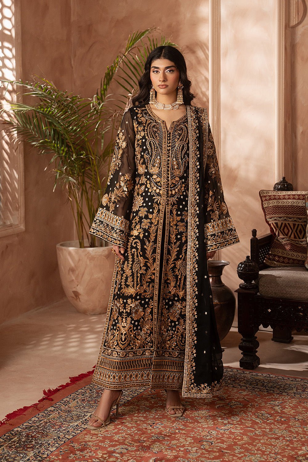 Maryum N Maria | Luxury Edit | TZEITEL - MWU5689-Brand:Maryam N Maria-Type:Ladies Clothes-Black-Chiffon-House of Maryam- Buy in UK, USA