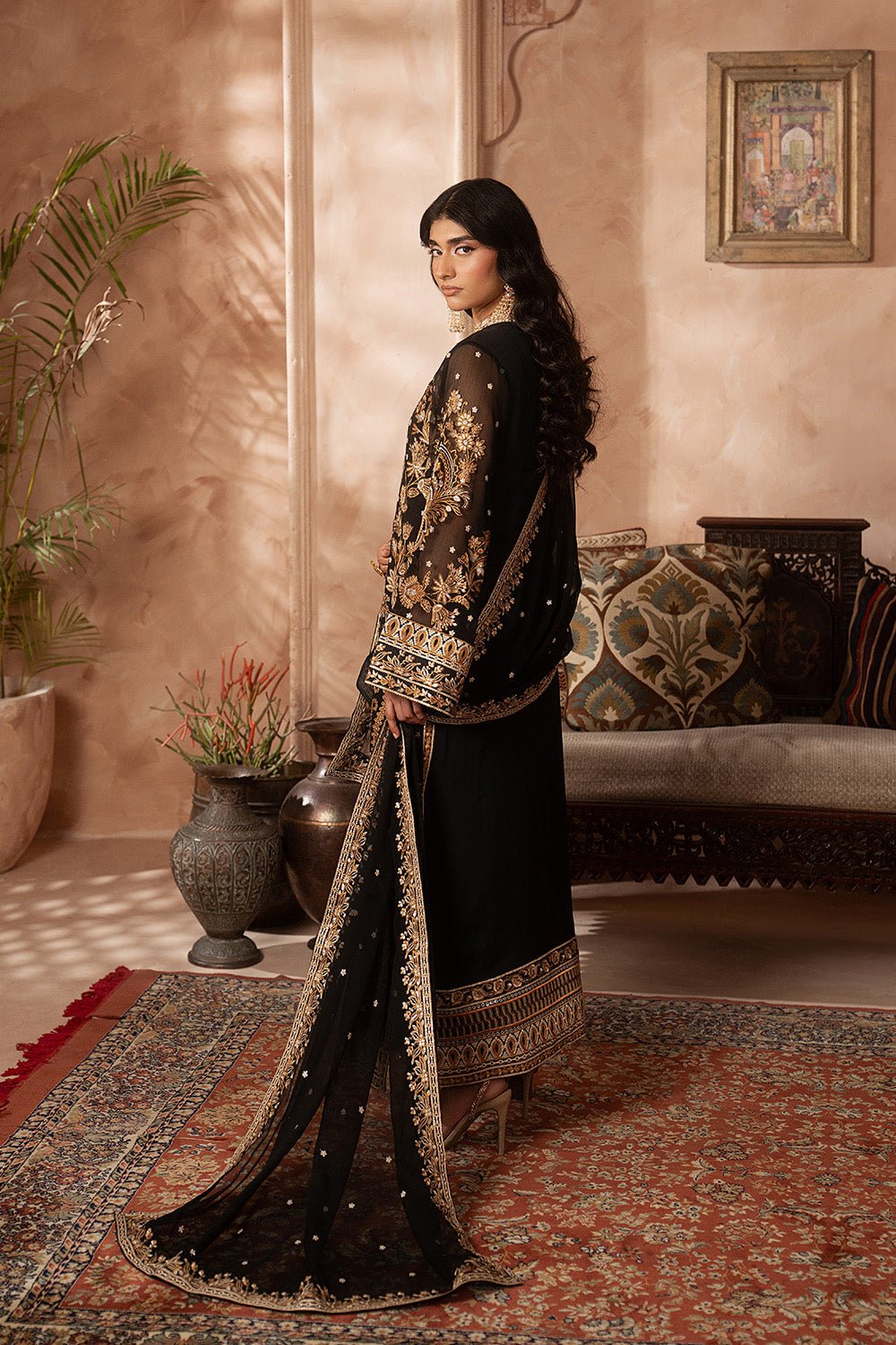 Maryum N Maria | Luxury Edit | TZEITEL - MWU5689-Brand:Maryam N Maria-Type:Ladies Clothes-Black-Chiffon-House of Maryam- Buy in UK, USA
