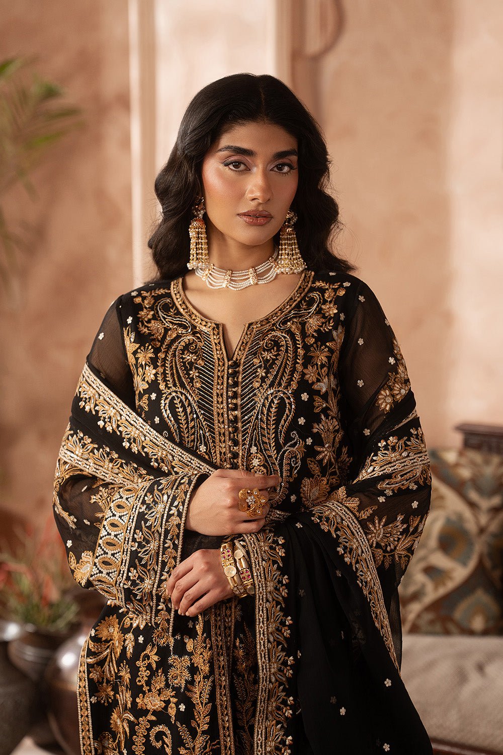 Maryum N Maria | Luxury Edit | TZEITEL - MWU5689-Brand:Maryam N Maria-Type:Ladies Clothes-Black-Chiffon-House of Maryam- Buy in UK, USA