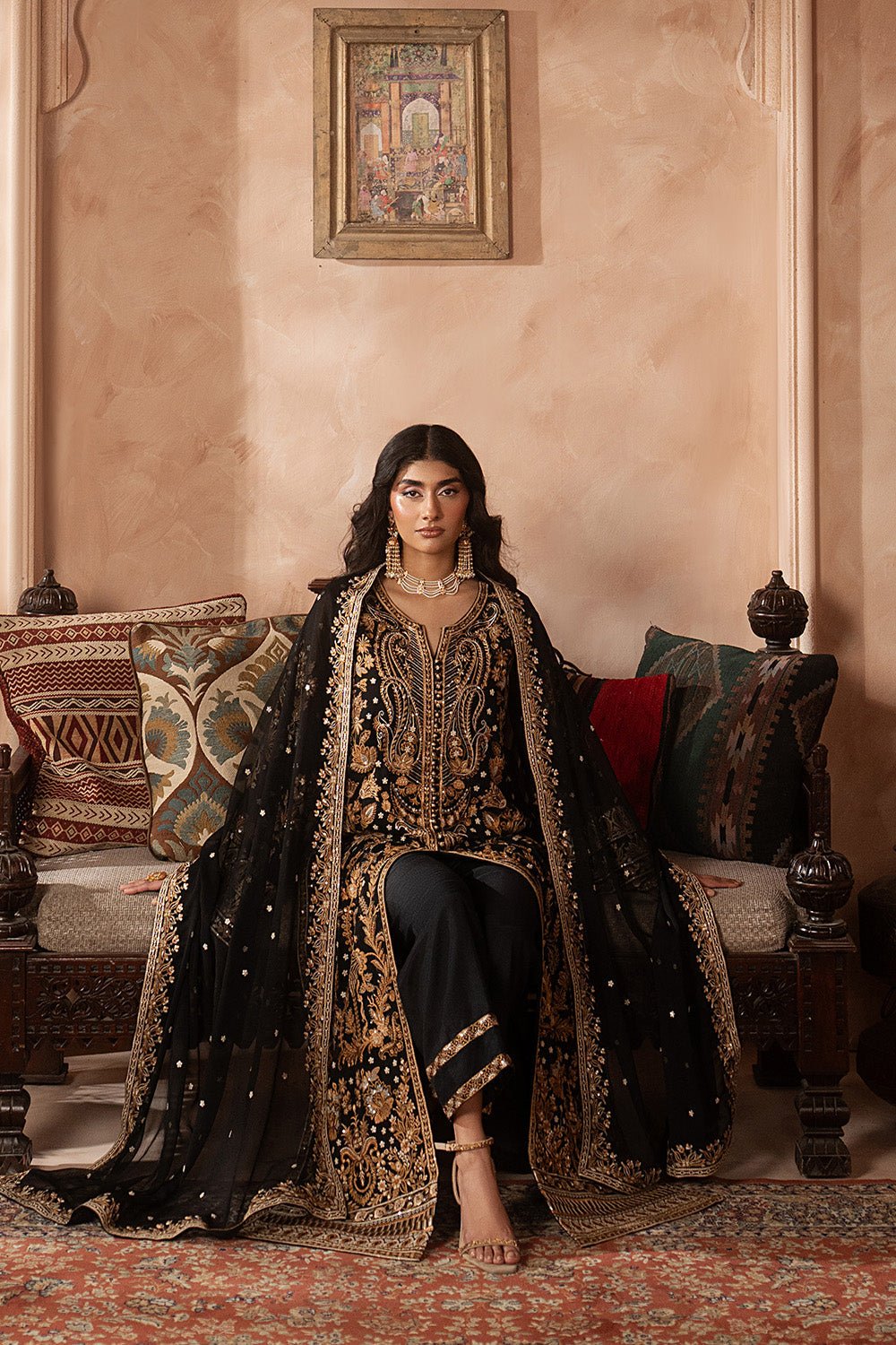 Maryum N Maria | Luxury Edit | TZEITEL - MWU5689-Brand:Maryam N Maria-Type:Ladies Clothes-Black-Chiffon-House of Maryam- Buy in UK, USA