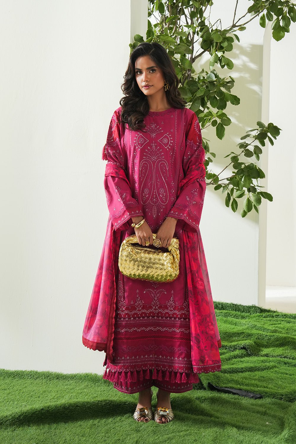 Maryum N Maria | Soiree Lawn | Jazzy-Brand:Maryum N Maria-Type:Ladies Clothes-Candy Pink-Lawn-House of Maryam- Buy in UK, USA