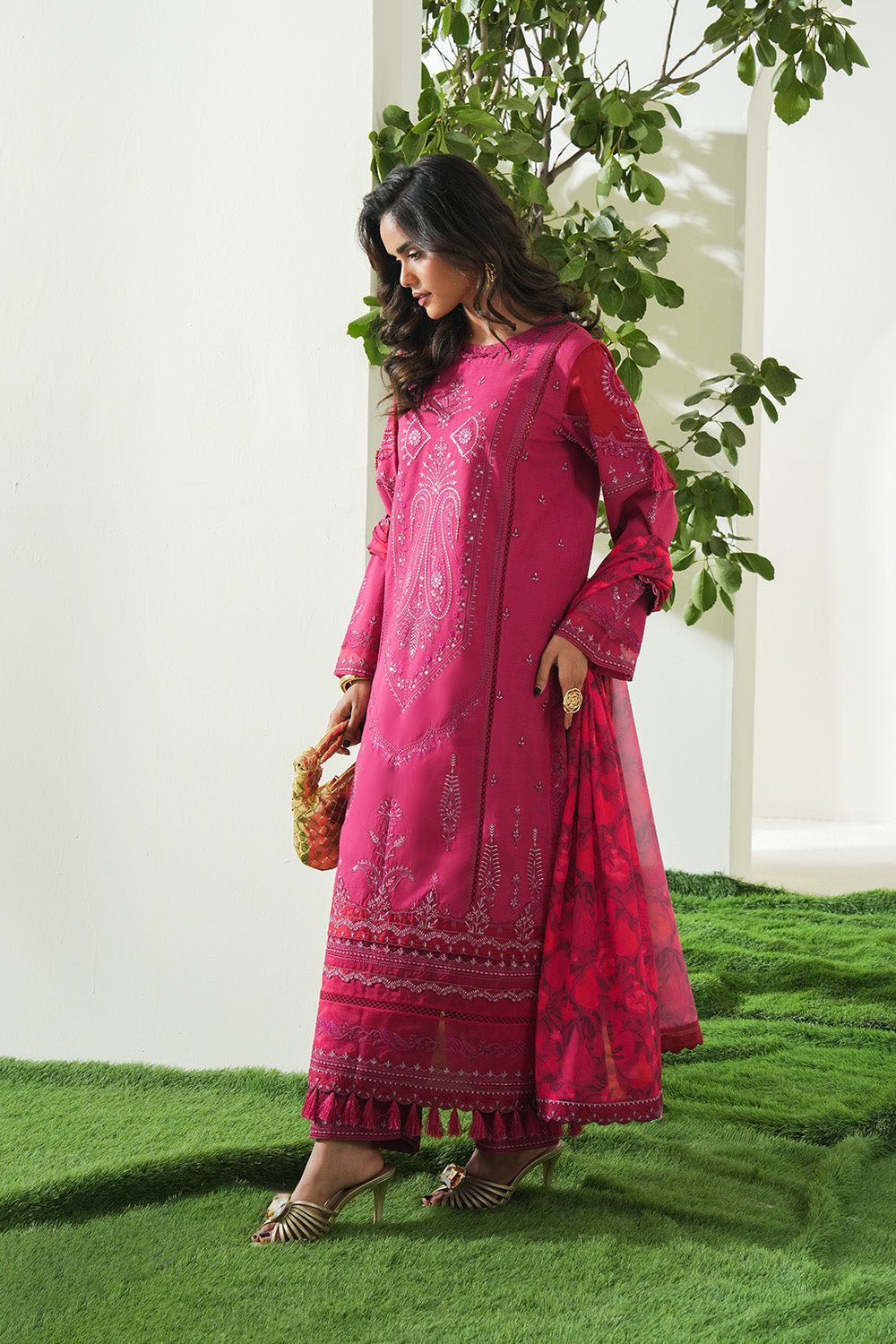 Maryum N Maria | Soiree Lawn | Jazzy-Brand:Maryum N Maria-Type:Ladies Clothes-Candy Pink-Lawn-House of Maryam- Buy in UK, USA