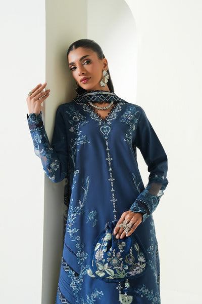 Maryum N Maria | Soiree Lawn | Seawave-Brand:Maryam N Maria-Type:Ladies Clothes-Navy-Lawn-House of Maryam- Buy in UK, USA