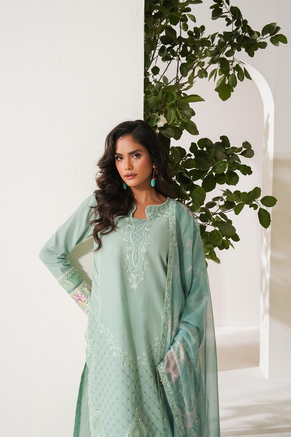 Maryum N Maria | Soiree Lawn | Spring Dew-Brand:Maryam N Maria-Type:Ladies Clothes-Ice Blue-Lawn-House of Maryam- Buy in UK, USA