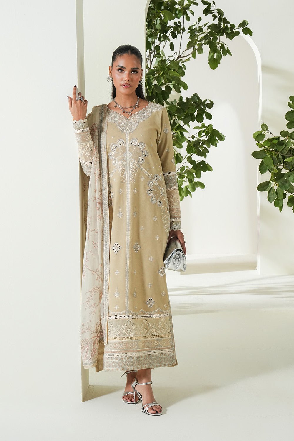 Maryum N Maria | Soiree Lawn | Summer Sand-Brand:Maryam N Maria-Type:Ladies Clothes-Beige-Lawn-House of Maryam- Buy in UK, USA