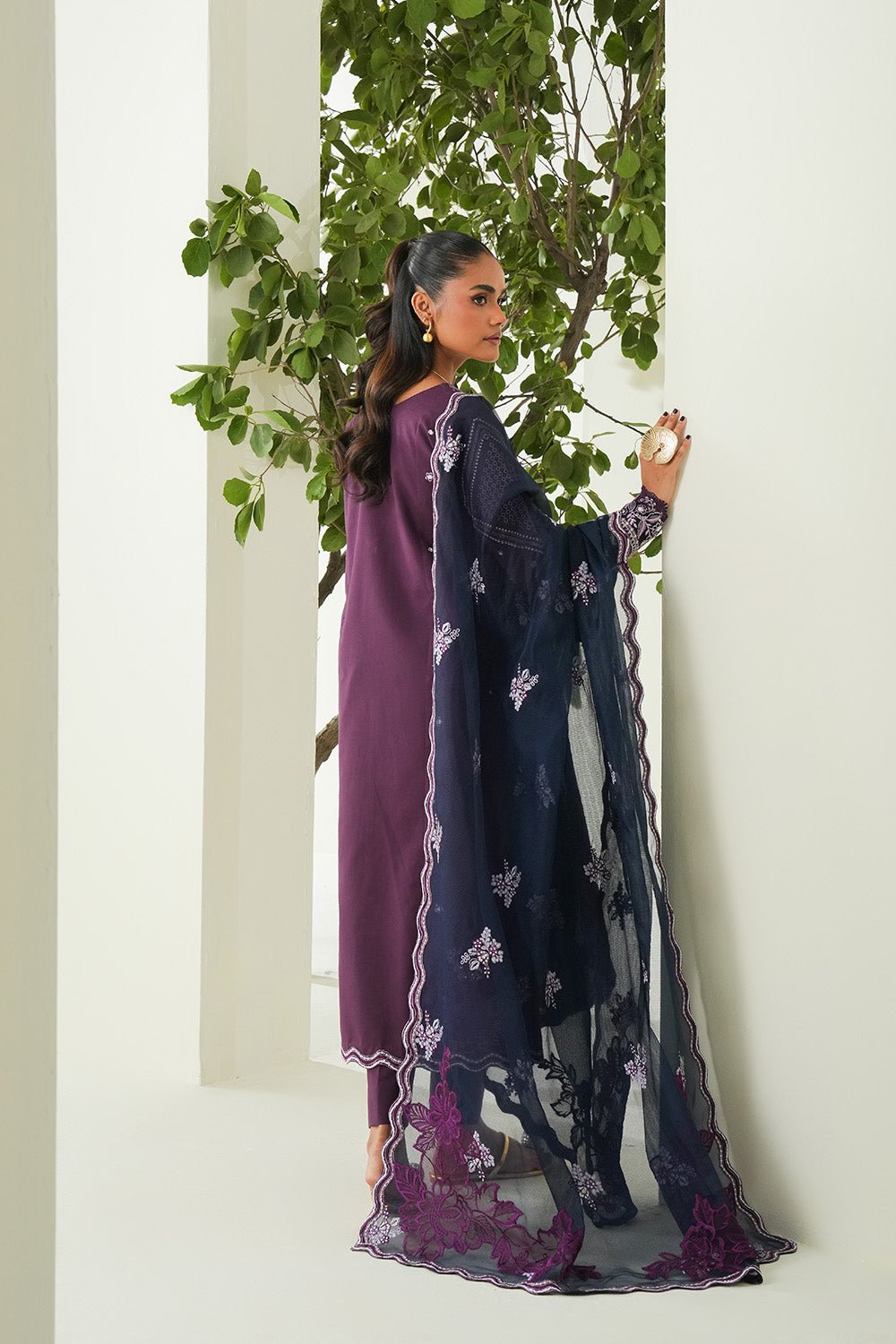 Maryum N Maria | Soiree Lawn | Sweet Pea-Brand:Maryum N Maria-Type:Ladies Clothes-Magenta-Lawn-House of Maryam- Buy in UK, USA