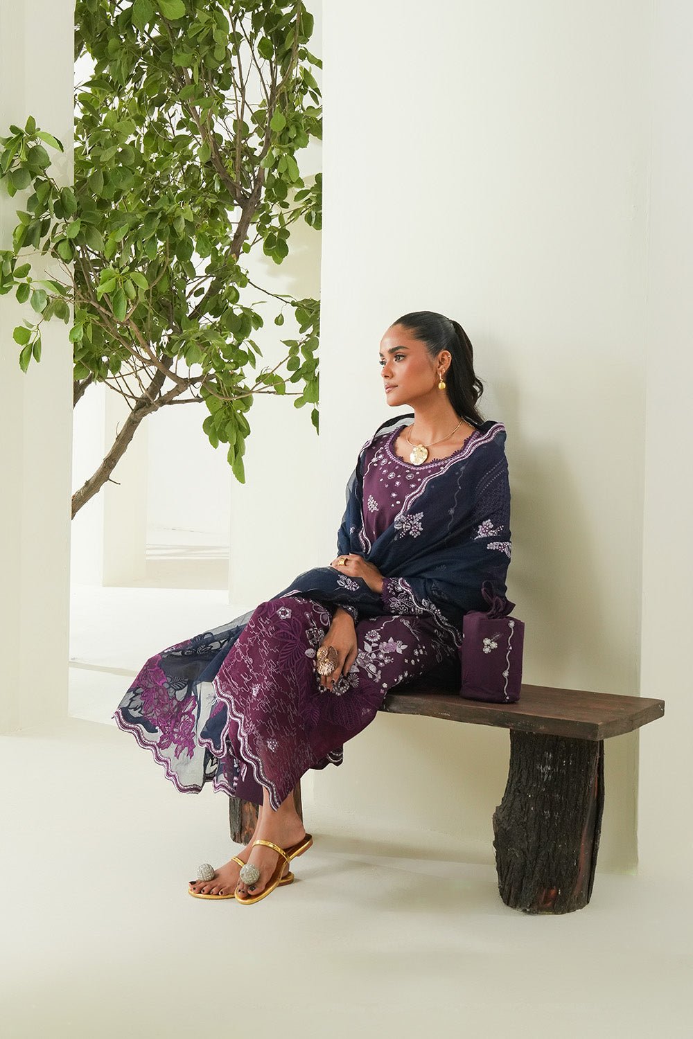Maryum N Maria | Soiree Lawn | Sweet Pea-Brand:Maryum N Maria-Type:Ladies Clothes-Magenta-Lawn-House of Maryam- Buy in UK, USA