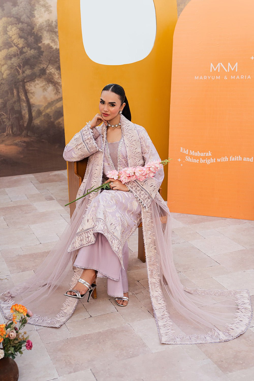 Maryum N Maria | The Eid Affair |ASEEL - MSS6371-Brand:Maryum N Maria-Type:Ladies Clothes-Soft Lilac-Lawn-House of Maryam- Buy in UK, USA