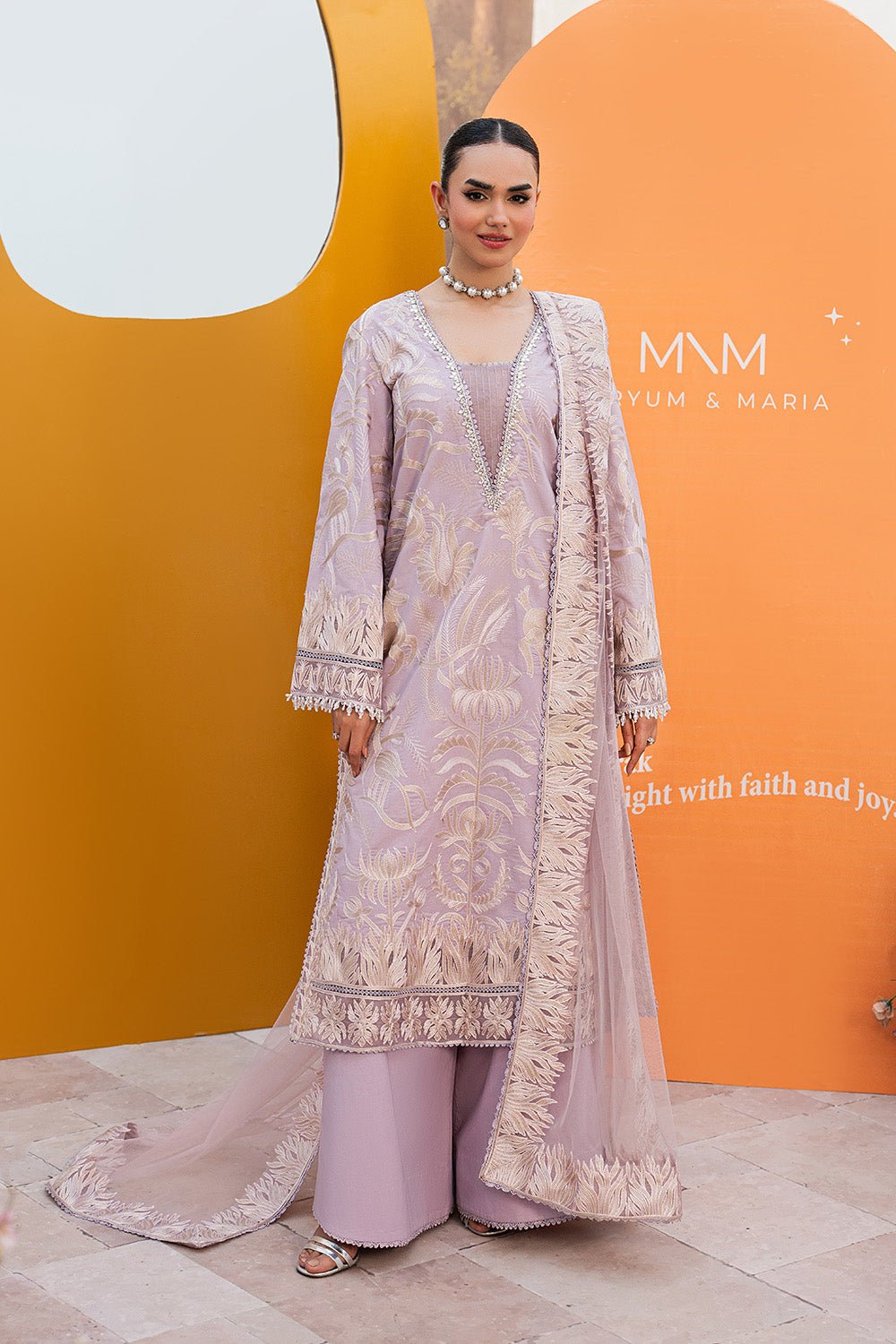 Maryum N Maria | The Eid Affair |ASEEL - MSS6371-Brand:Maryum N Maria-Type:Ladies Clothes-Soft Lilac-Lawn-House of Maryam- Buy in UK, USA