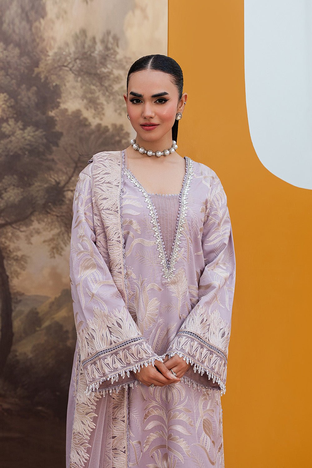 Maryum N Maria | The Eid Affair |ASEEL - MSS6371-Brand:Maryum N Maria-Type:Ladies Clothes-Soft Lilac-Lawn-House of Maryam- Buy in UK, USA