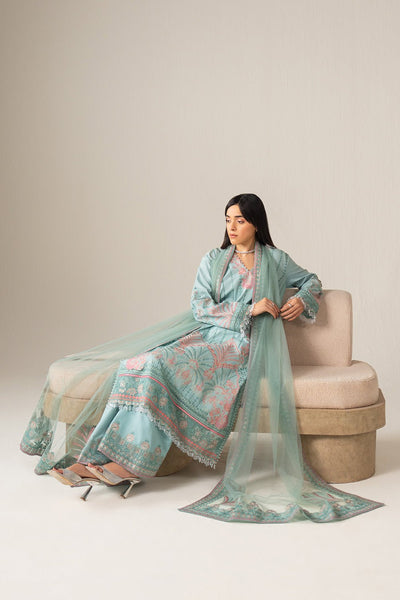 Maryum N Maria | The Eid Affair | BANIN - MSS6368-Brand:Maryum N Maria-Type:Ladies Clothes-Light Blue-Lawn-House of Maryam- Buy in UK, USA
