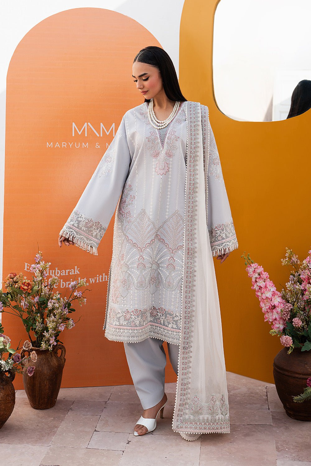 Maryum N Maria | The Eid Affair | DIALA - MSS6369-Brand:Maryum N Maria-Type:Ladies Clothes-Light Lavender-Lawn-House of Maryam- Buy in UK, USA