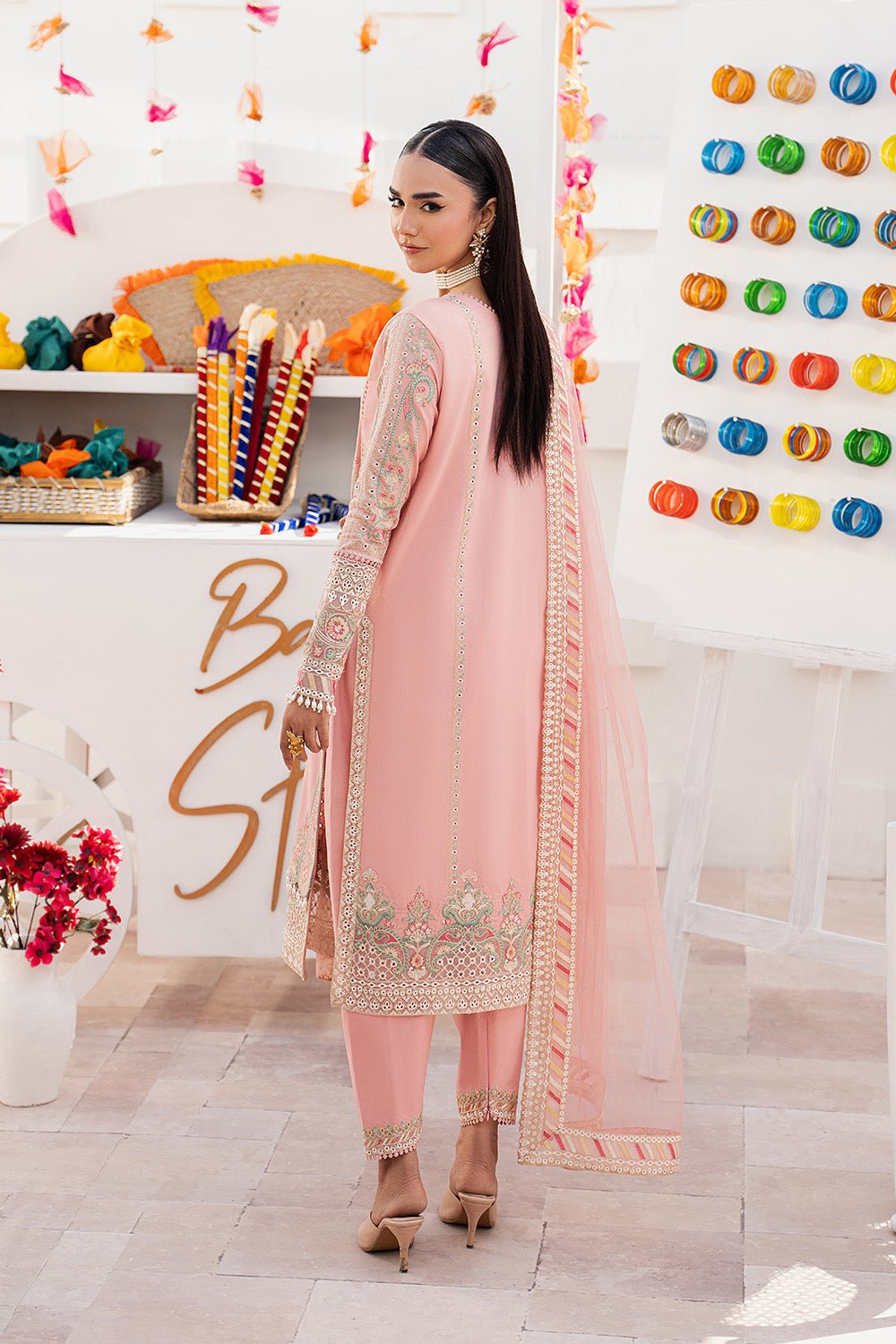 Maryum N Maria | The Eid Affair | HAWRAA - MSS6370-Brand:Maryum N Maria-Type:Ladies Clothes-Light Peach Pink-Lawn-House of Maryam- Buy in UK, USA