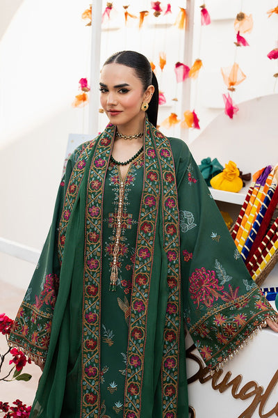 Maryum N Maria | The Eid Affair | NOORAIN - MSS6378-Brand:Maryum N Maria-Type:Ladies Clothes-Bottle Green-Lawn-House of Maryam- Buy in UK, USA