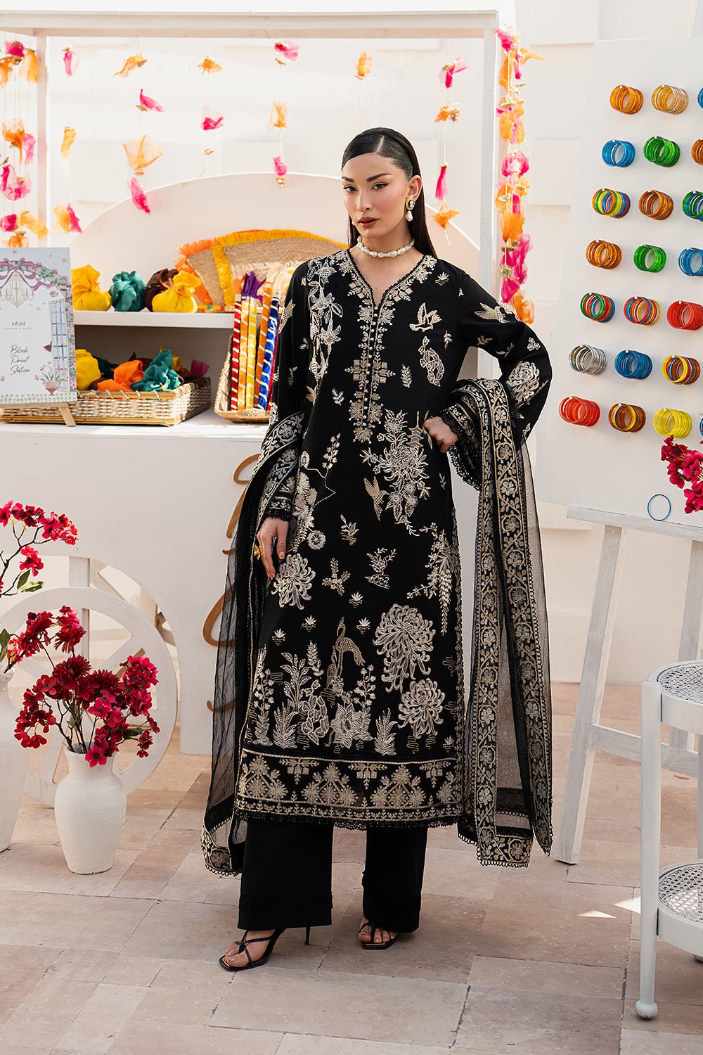 Maryum N Maria | The Eid Affair | RIMAS - MSS6367-Brand:Maryum N Maria-Type:Ladies Clothes-Black-Lawn-House of Maryam- Buy in UK, USA