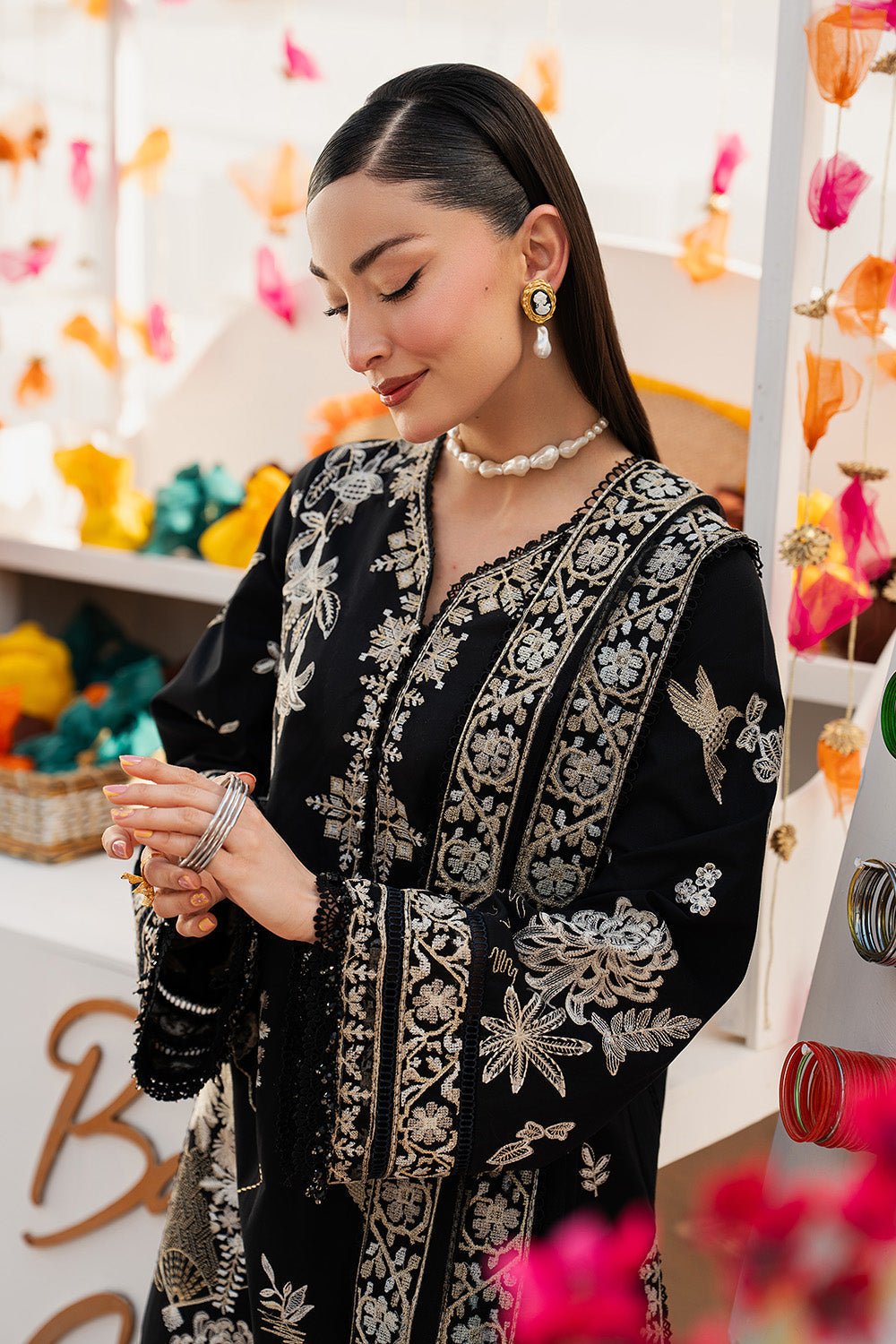 Maryum N Maria | The Eid Affair | RIMAS - MSS6367-Brand:Maryum N Maria-Type:Ladies Clothes-Black-Lawn-House of Maryam- Buy in UK, USA