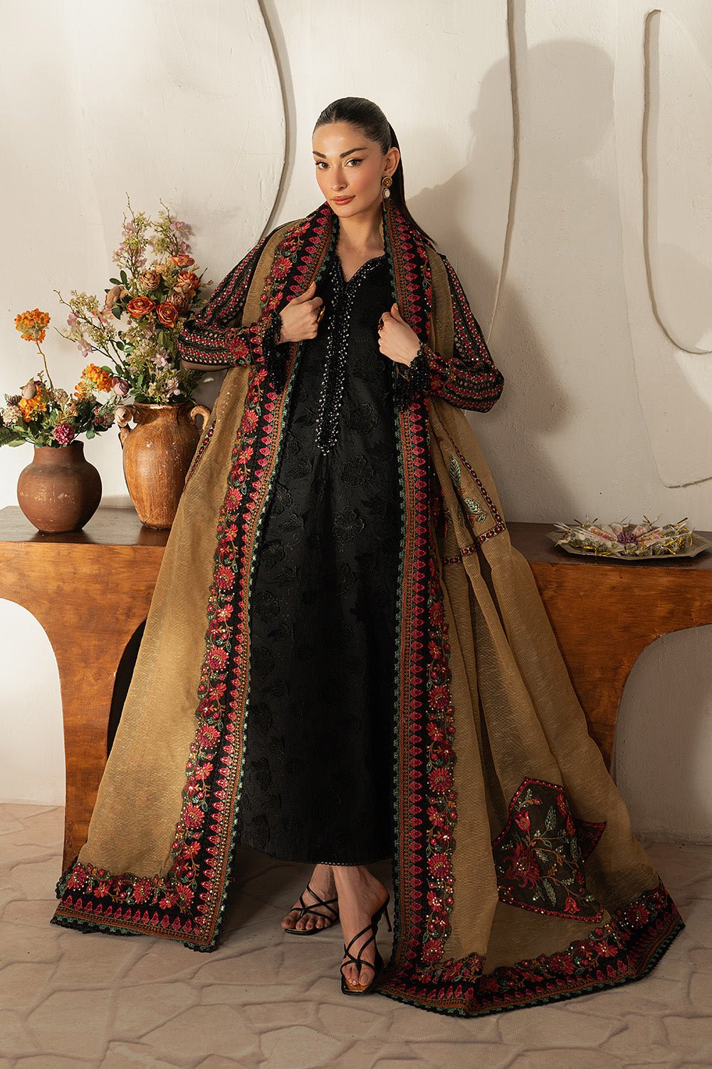 Maryum N Maria | The Eid Affair | SABA - MSS6374-Brand:Maryum N Maria-Type:Ladies Clothes-Black-Lawn-House of Maryam- Buy in UK, USA