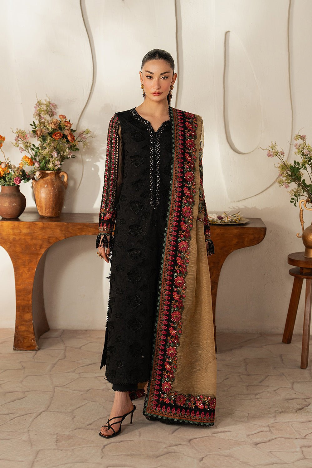 Maryum N Maria | The Eid Affair | SABA - MSS6374-Brand:Maryum N Maria-Type:Ladies Clothes-Black-Lawn-House of Maryam- Buy in UK, USA