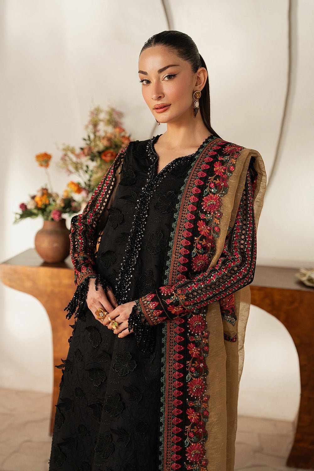 Maryum N Maria | The Eid Affair | SABA - MSS6374-Brand:Maryum N Maria-Type:Ladies Clothes-Black-Lawn-House of Maryam- Buy in UK, USA