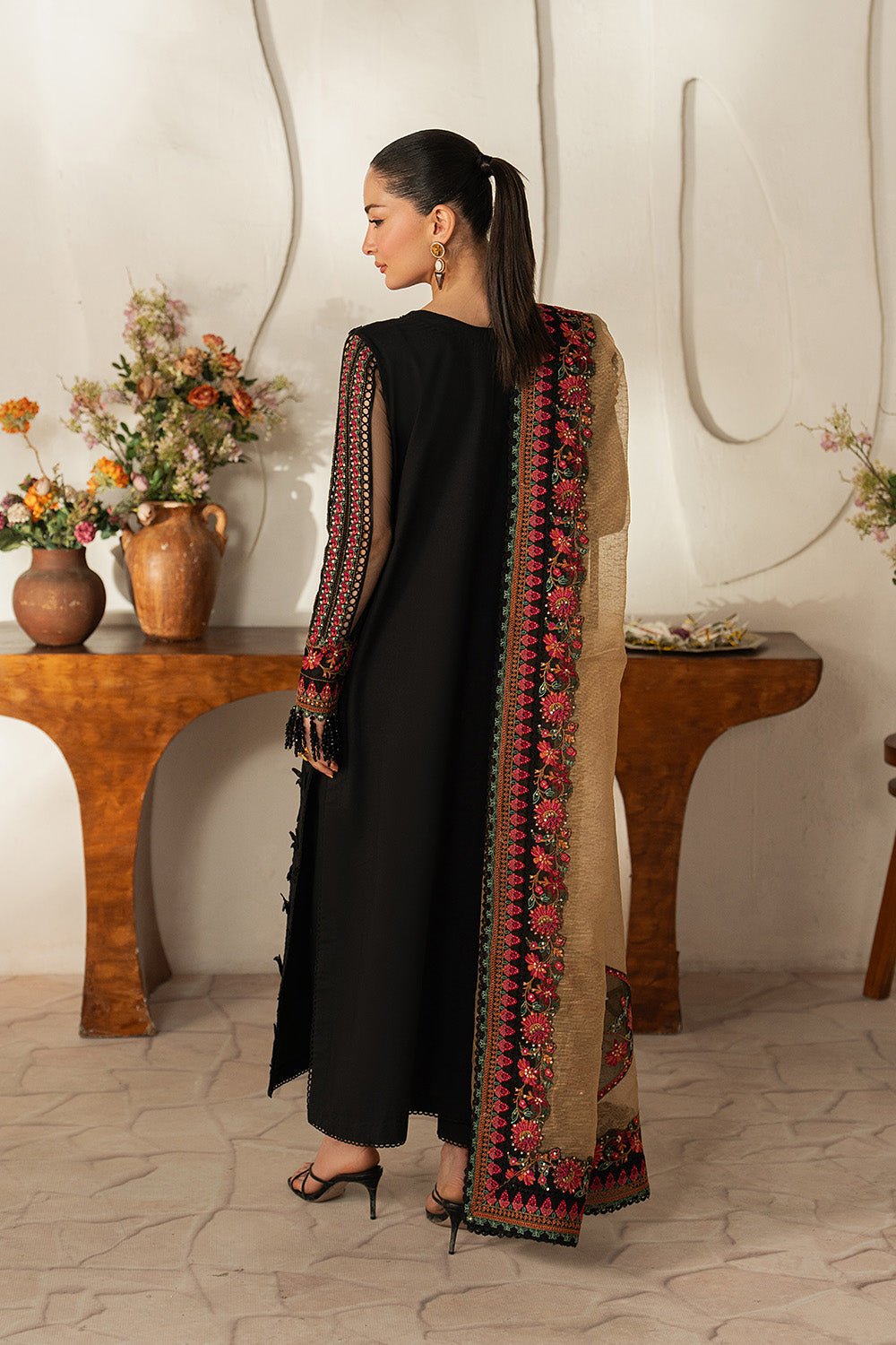Maryum N Maria | The Eid Affair | SABA - MSS6374-Brand:Maryum N Maria-Type:Ladies Clothes-Black-Lawn-House of Maryam- Buy in UK, USA
