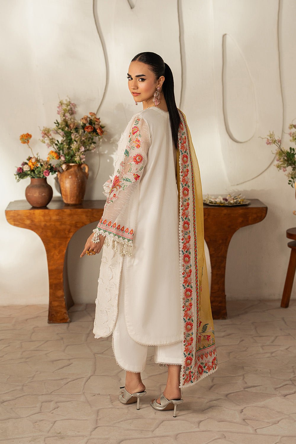Maryum N Maria | The Eid Affair | TALIN - MSS6376-Brand:Maryum N Maria-Type:Ladies Clothes-Ivory-Lawn-House of Maryam- Buy in UK, USA