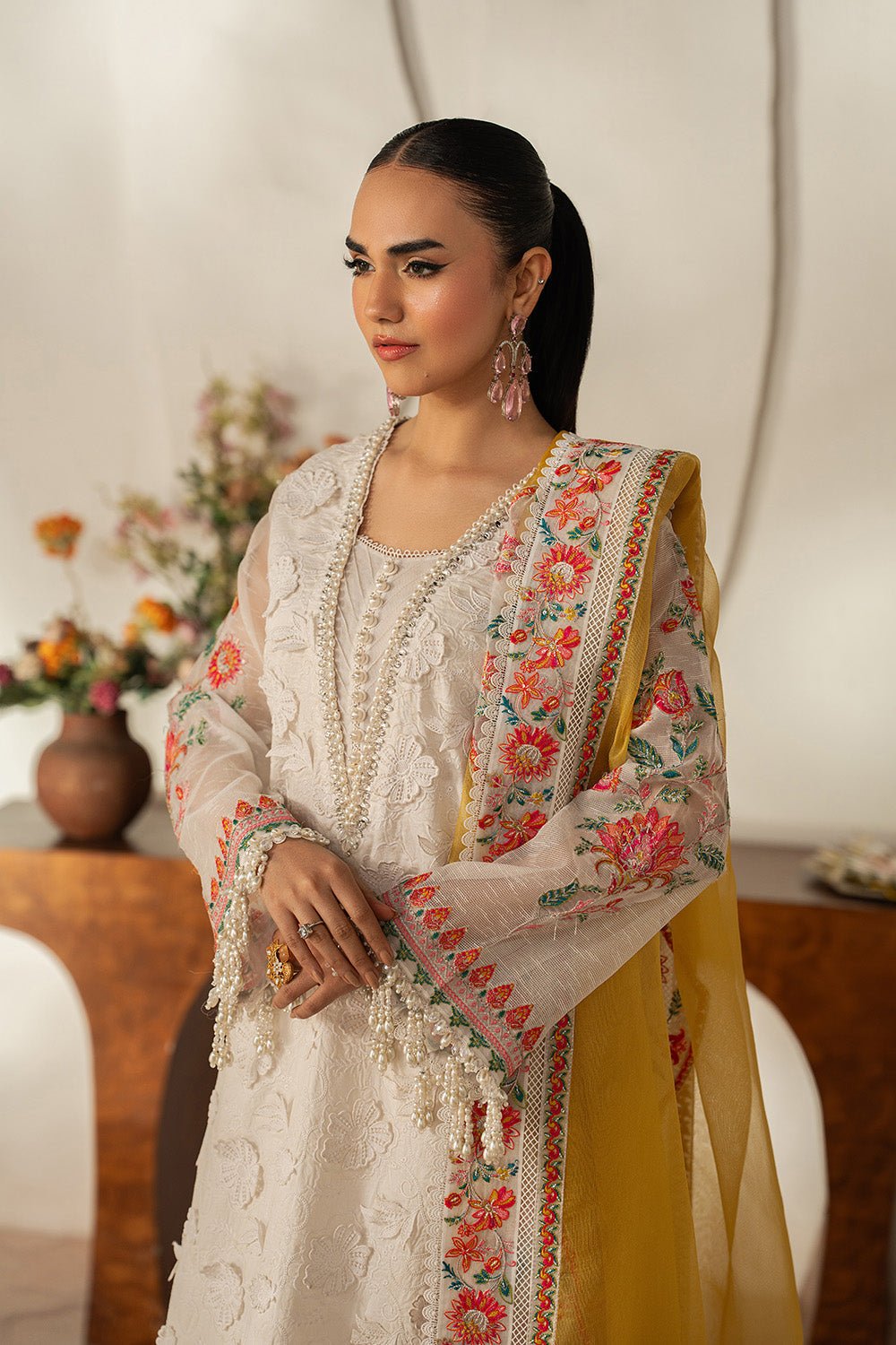 Maryum N Maria | The Eid Affair | TALIN - MSS6376-Brand:Maryum N Maria-Type:Ladies Clothes-Ivory-Lawn-House of Maryam- Buy in UK, USA