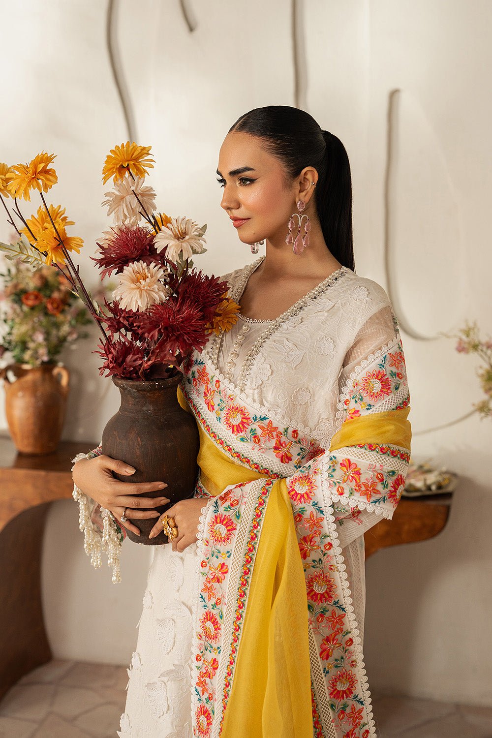 Maryum N Maria | The Eid Affair | TALIN - MSS6376-Brand:Maryum N Maria-Type:Ladies Clothes-Ivory-Lawn-House of Maryam- Buy in UK, USA