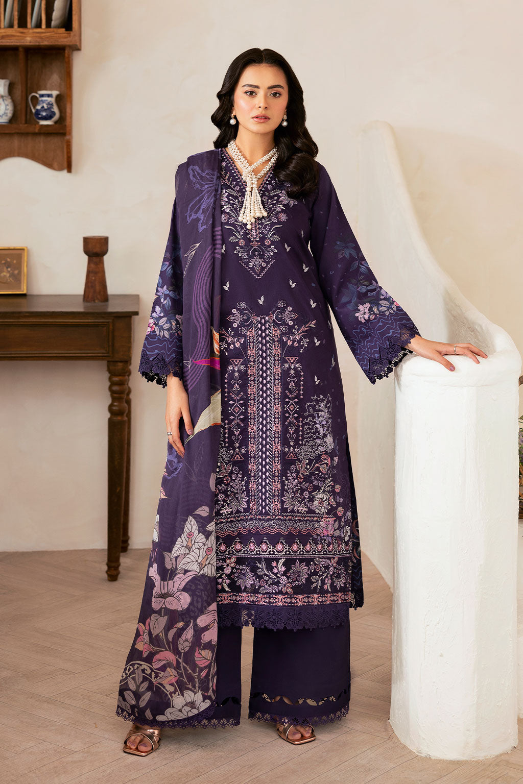 Ramsha | Mashaal Luxury Lawn | L-1401 -  Ramsha Ladies Clothes - Original Designer Dress - House of Maryam