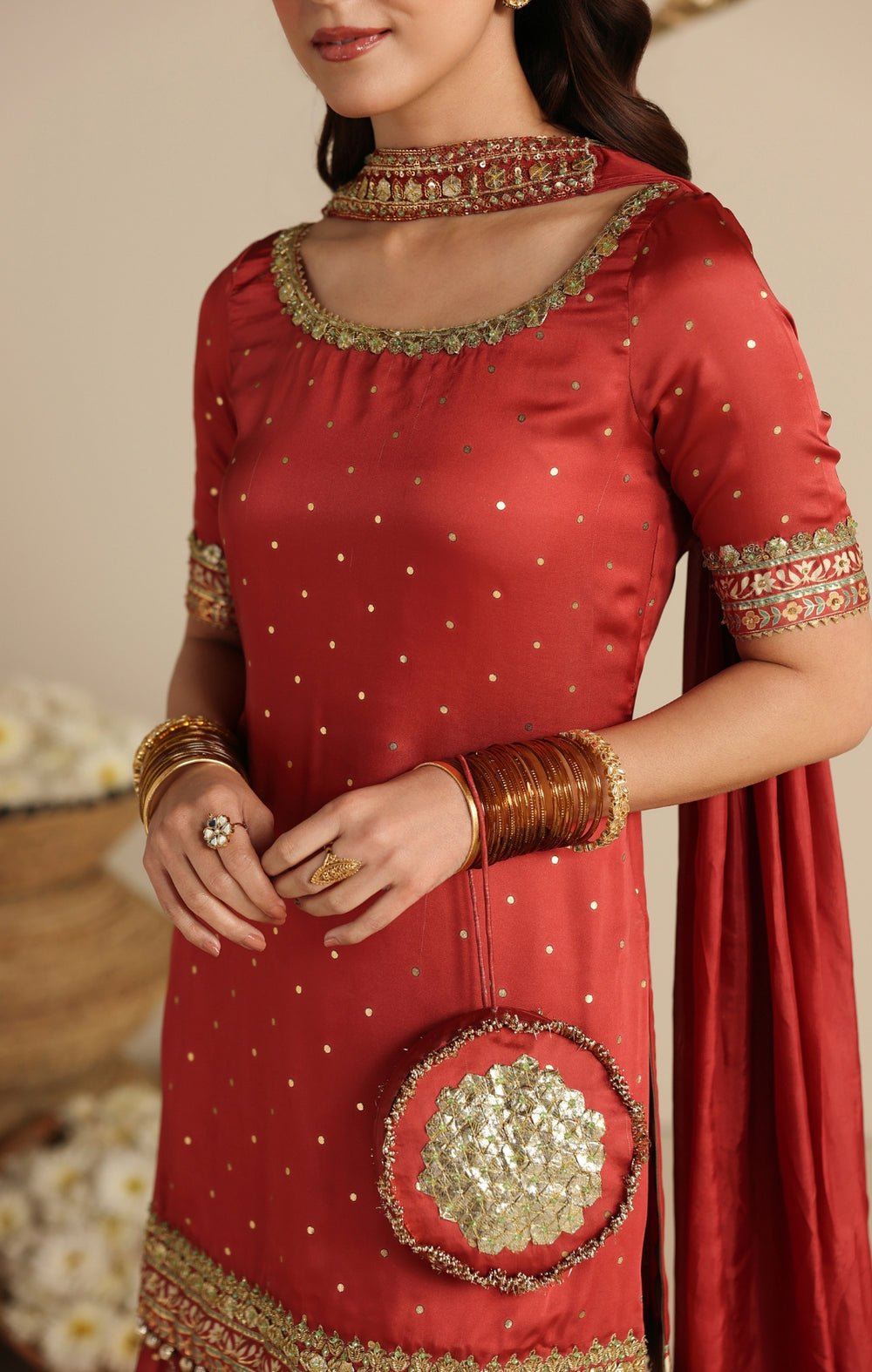 Maya | Jahanara Festive Edit 26 | AMARIYA-Brand:Maya-Type:Ladies Clothes-Dust Red-Premium Silk-House of Maryam- Buy in UK, USA