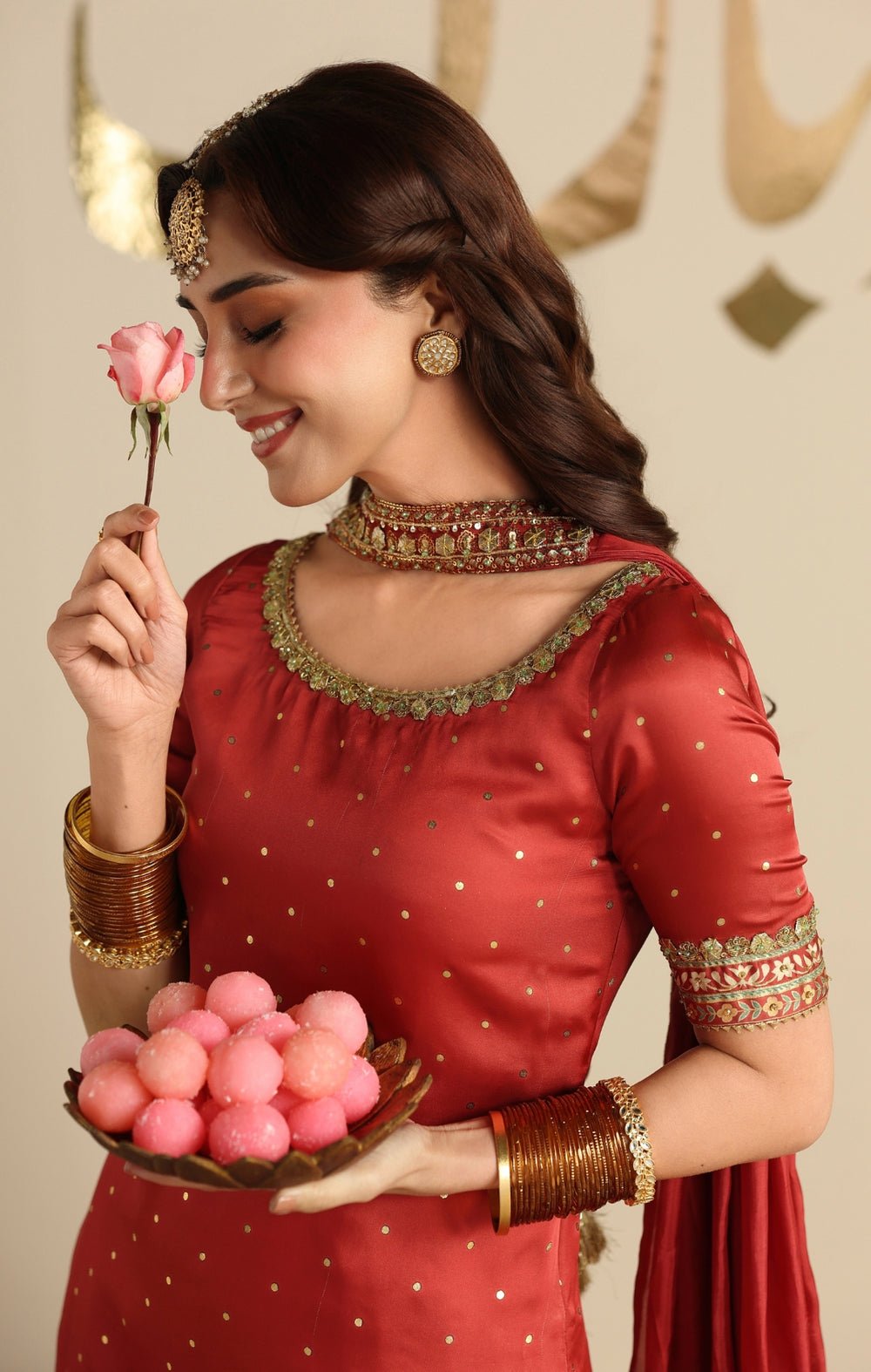 Maya | Jahanara Festive Edit 26 | AMARIYA-Brand:Maya-Type:Ladies Clothes-Dust Red-Premium Silk-House of Maryam- Buy in UK, USA