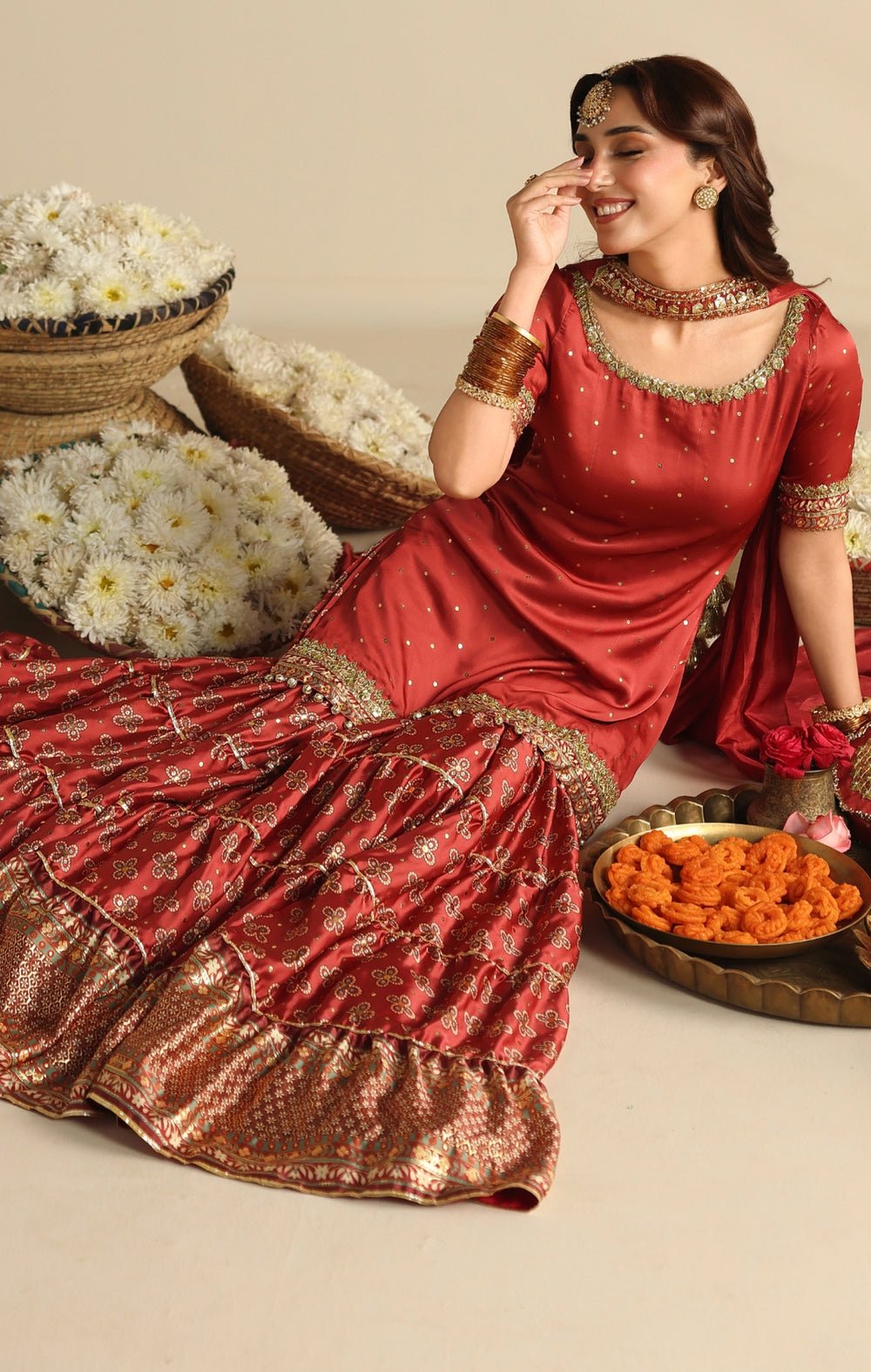 Maya | Jahanara Festive Edit 26 | AMARIYA-Brand:Maya-Type:Ladies Clothes-Dust Red-Premium Silk-House of Maryam- Buy in UK, USA