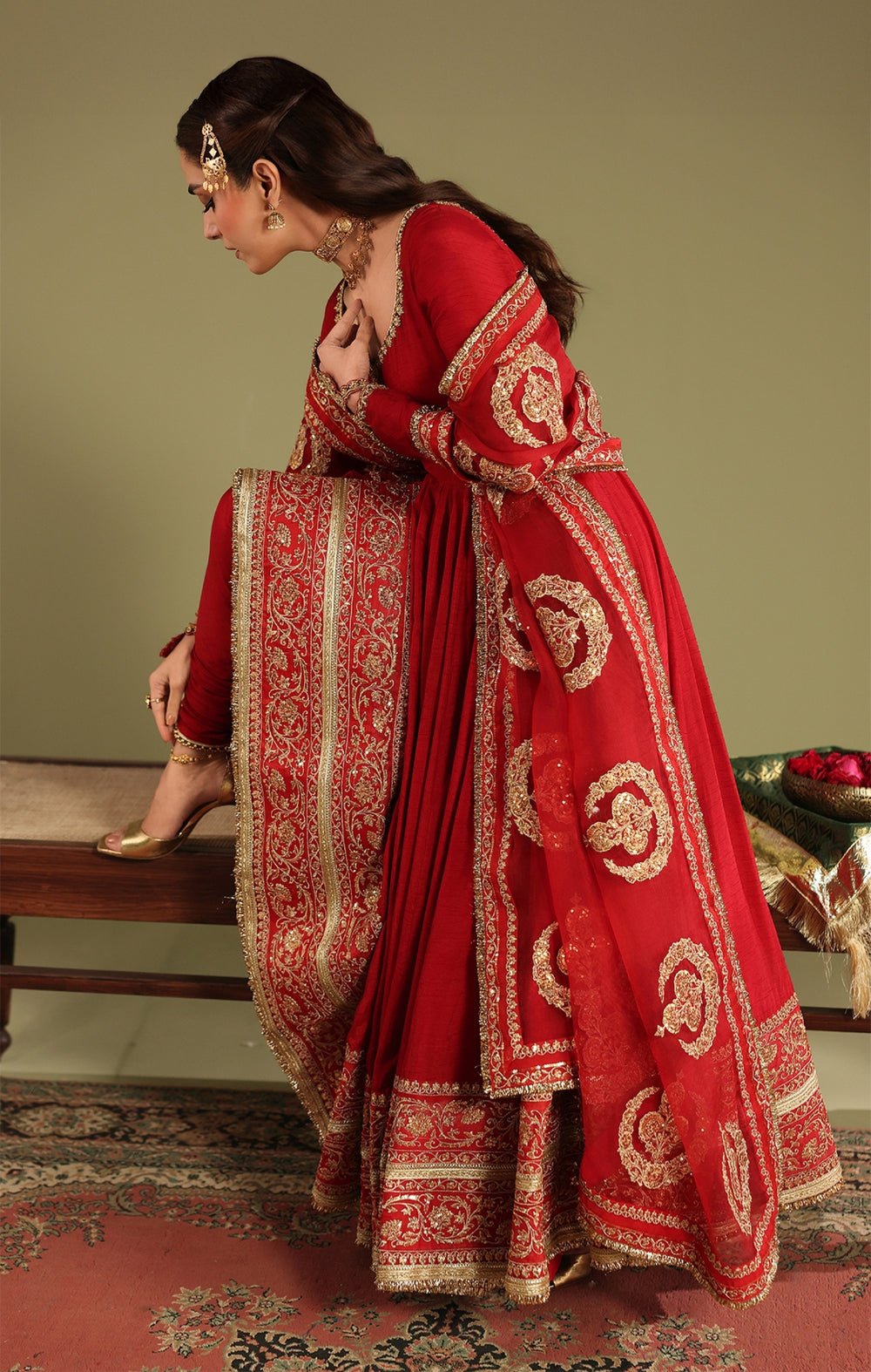 Maya | Jahanara Festive Edit 26 | MAHJABEEN-Brand:Maya-Type:Ladies Clothes-Red-Raw Silk-House of Maryam- Buy in UK, USA