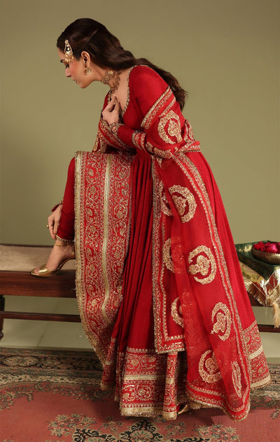 Maya | Jahanara Festive Edit 26 | MAHJABEEN-Brand:Maya-Type:Ladies Clothes-Red-Raw Silk-House of Maryam- Buy in UK, USA