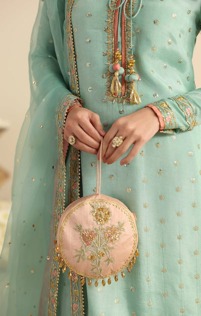 Maya | Jahanara Festive Edit 26 | MASTANI-Brand:Maya-Type:Ladies Clothes-Mint-Raw Silk-House of Maryam- Buy in UK, USA