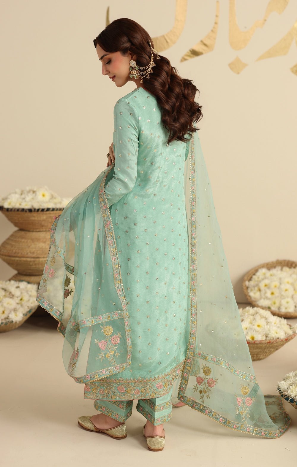 Maya | Jahanara Festive Edit 26 | MASTANI-Brand:Maya-Type:Ladies Clothes-Mint-Raw Silk-House of Maryam- Buy in UK, USA