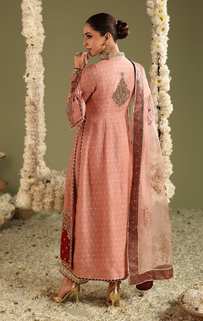 Maya | Jahanara Festive Edit 26 | MEERAS-Brand:Maya-Type:Ladies Clothes-Peach Pink-Cotton Net-House of Maryam- Buy in UK, USA