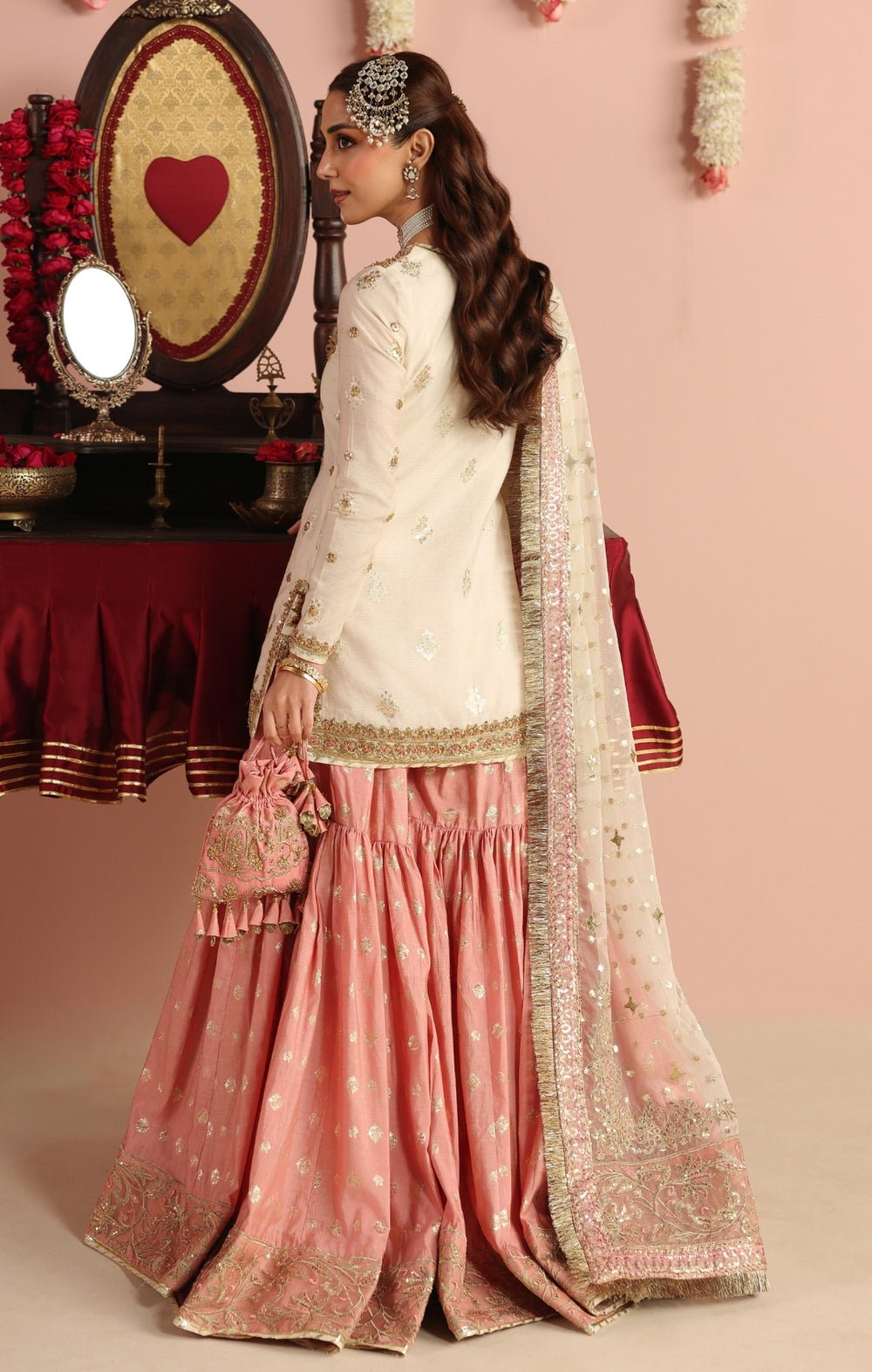 Maya | Jahanara Festive Edit 26 | URSIYA-Brand:Maya-Type:Ladies Clothes-Ivory-Silk Karandi-House of Maryam- Buy in UK, USA