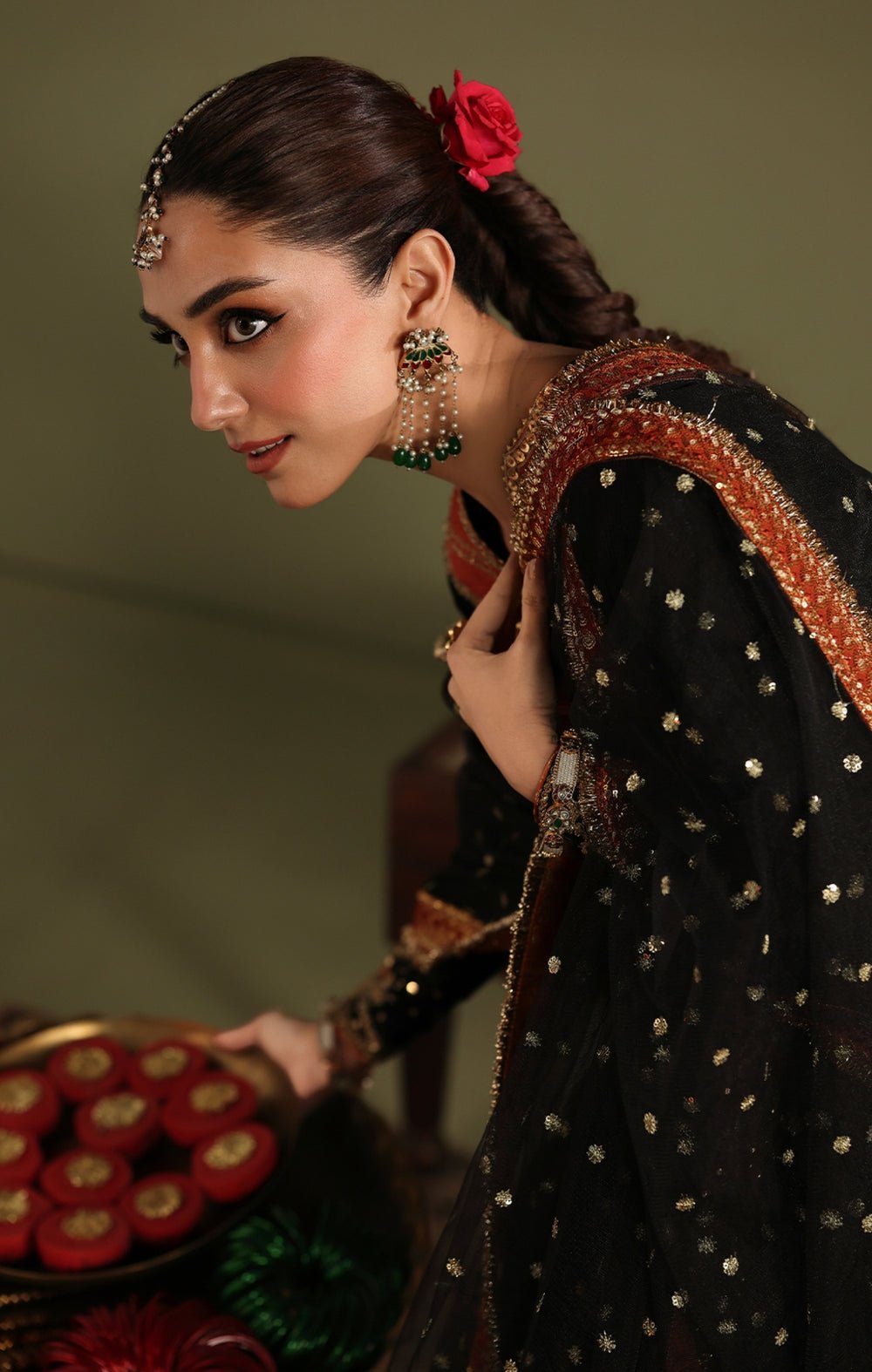 Maya | Jahanara Festive Edit 26 | ZARQASH-Brand:Maya-Type:Ladies Clothes-Black-Tissue Silk-House of Maryam- Buy in UK, USA