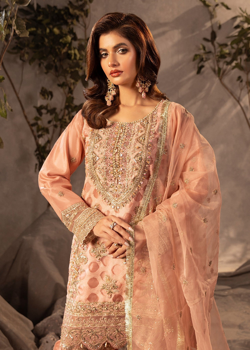 Diara Couture | Tabeer Formals | US-493 - PEACH, image 4