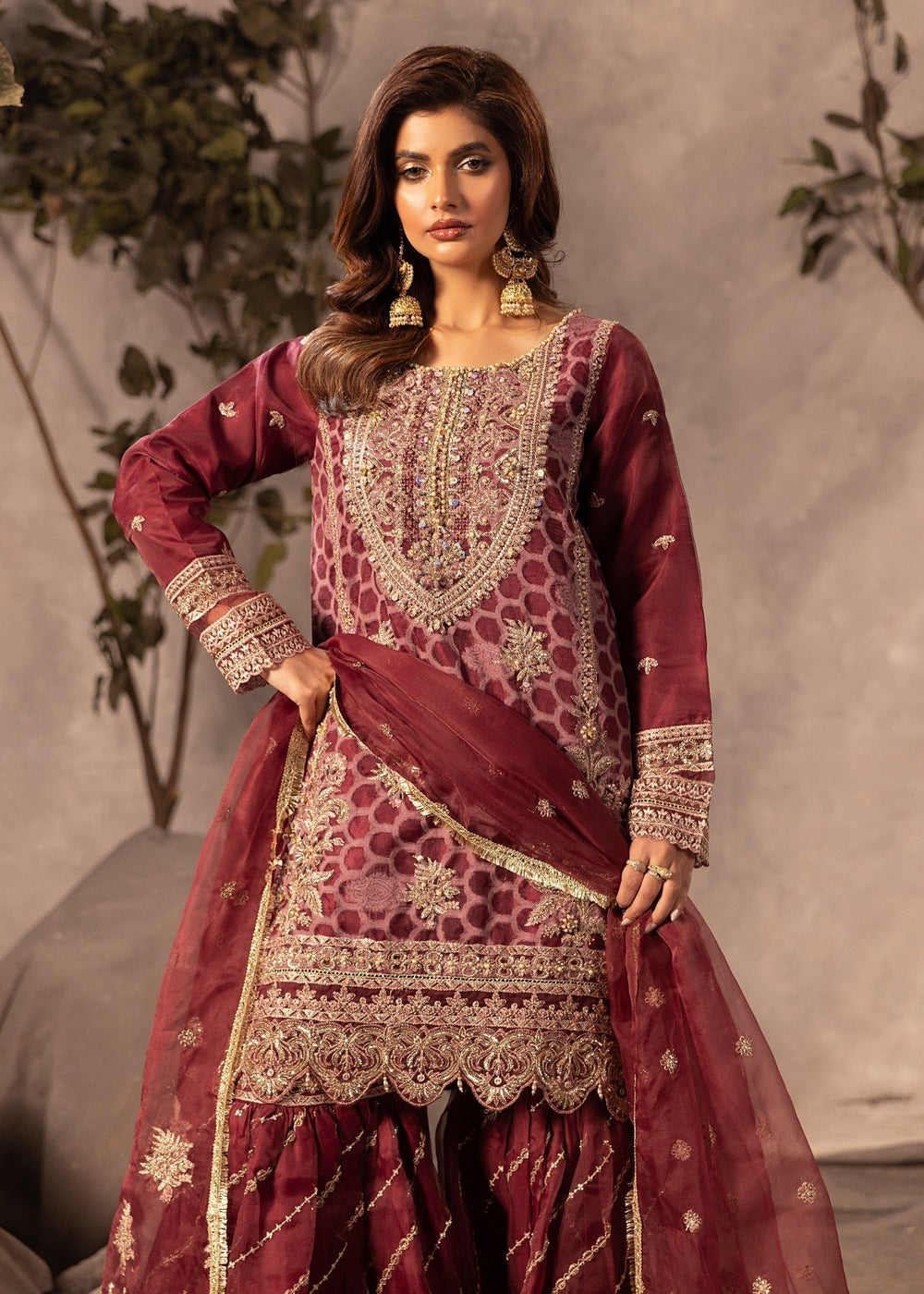 Diara Couture | Tabeer Formals | US-493 - PLUM, image 3