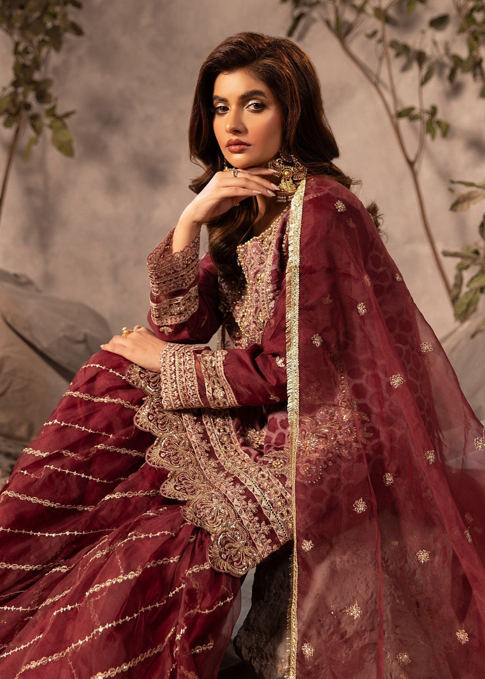 Diara Couture | Tabeer Formals | US-493 - PLUM, image 6