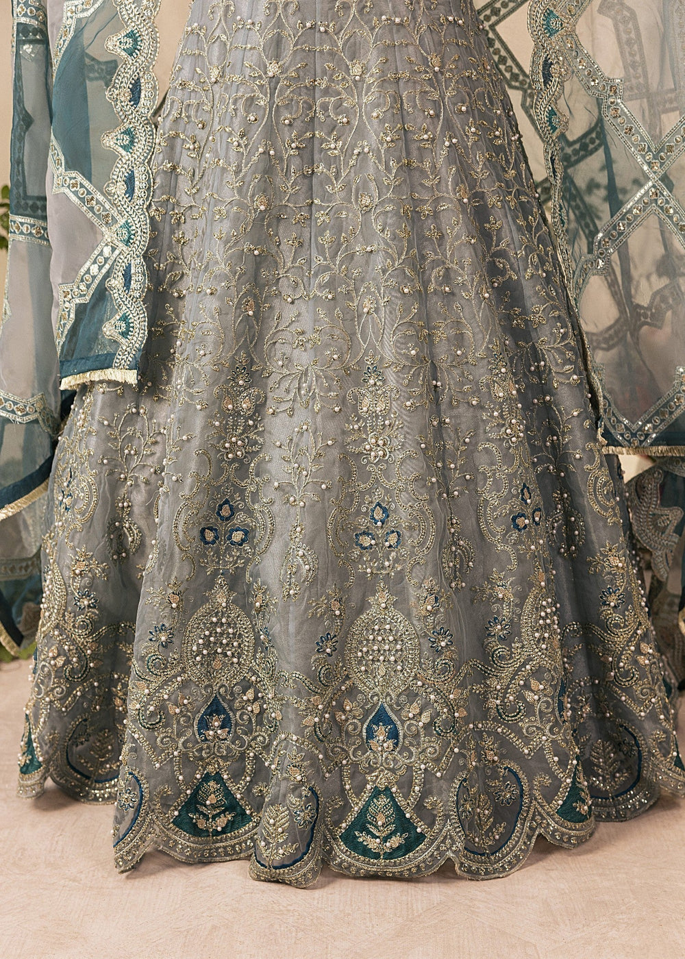 Diara Couture | Tabeer Formals | DF-13 - FROST BLUE, image 4