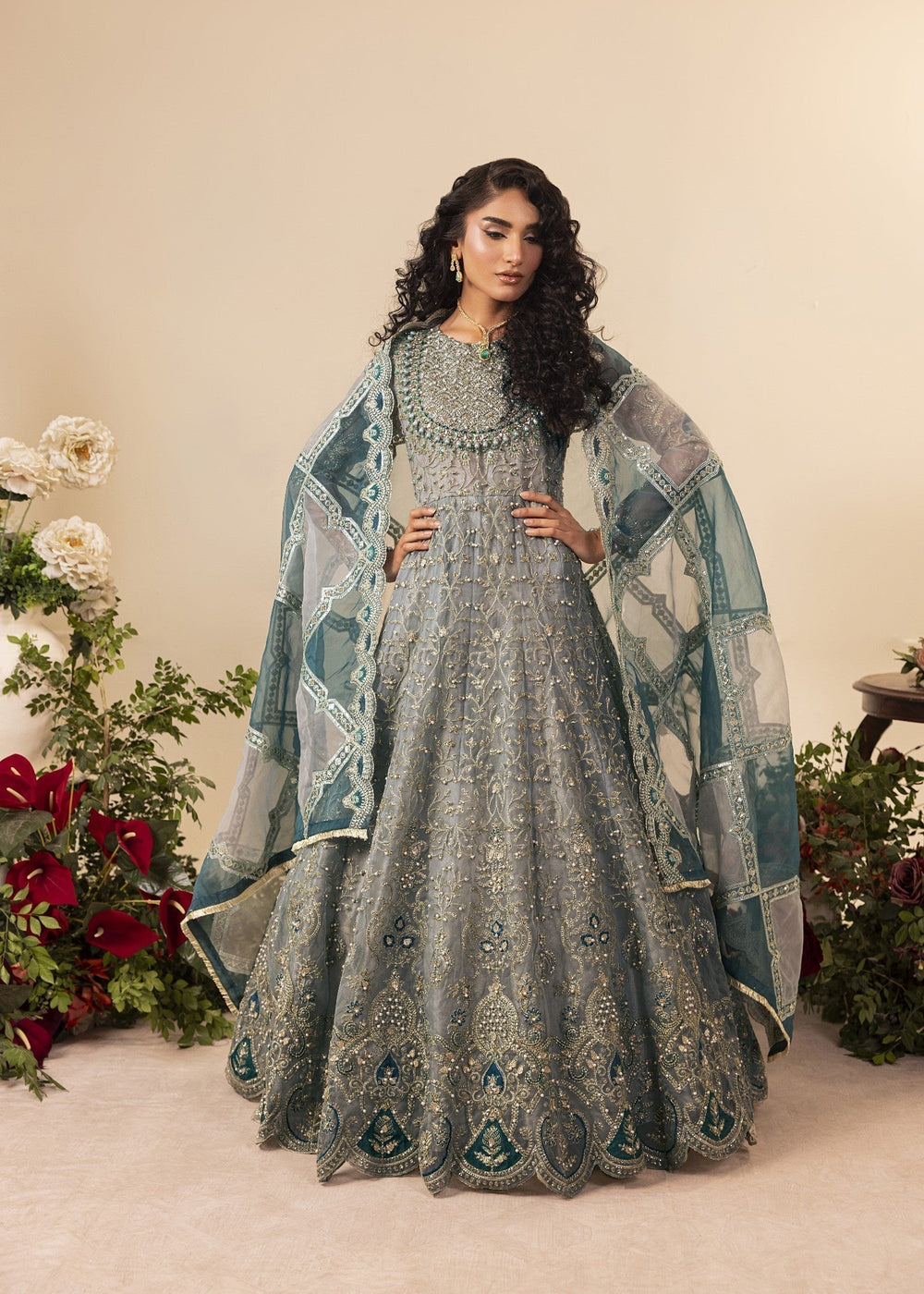 Diara Couture | Tabeer Formals | DF-13 - FROST BLUE, image 5