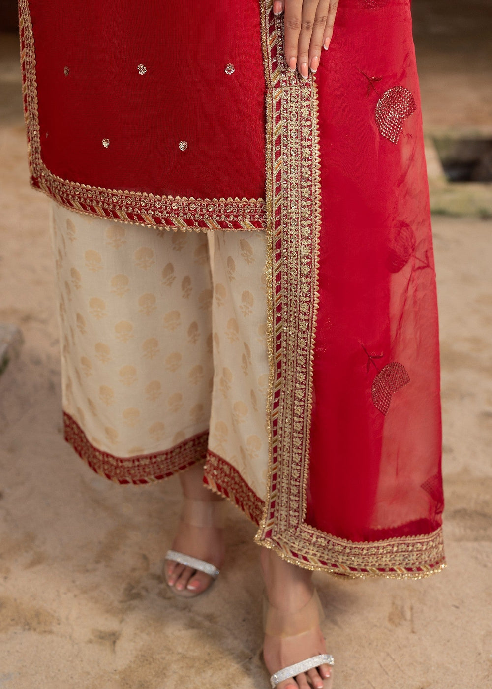 Diara Couture | Rangrez Luxe Pret | DF-46 - RED, image 5