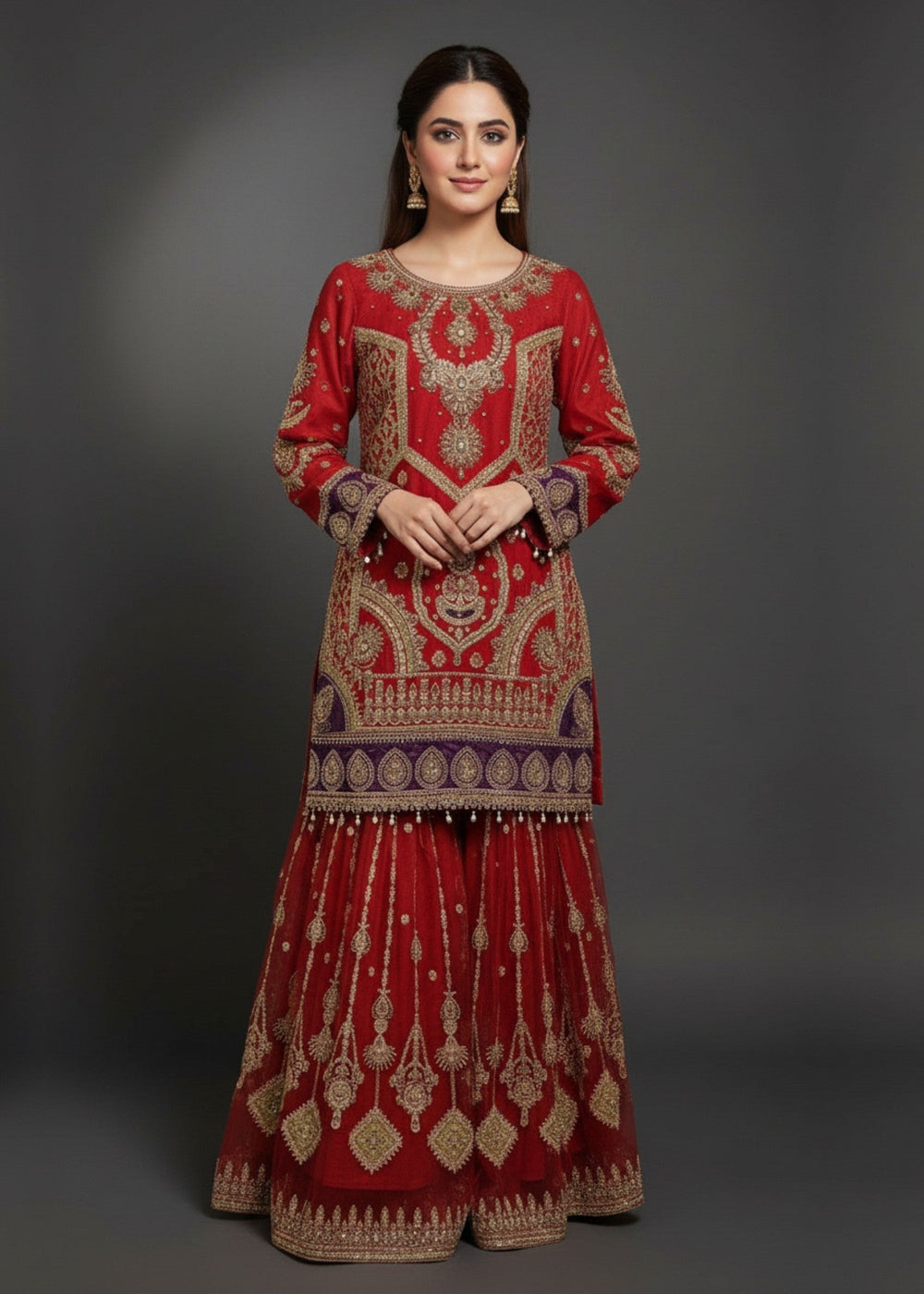 Diara Couture | Tabeer Formals |UA-01 - RED, image 5