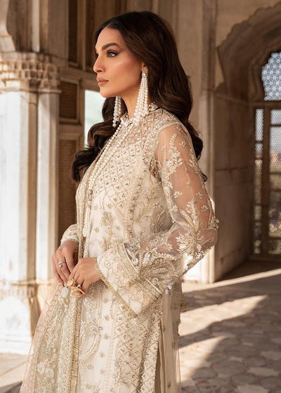 Meeral | Wedding Formals | Aafaq-Brand:Meeral-Type:Ladies Clothes-Off White-Net-House of Maryam- Buy in UK, USA