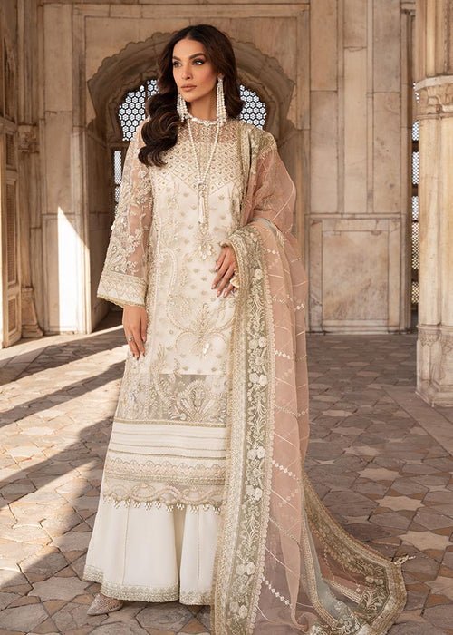 Meeral | Wedding Formals | Aafaq-Brand:Meeral-Type:Ladies Clothes-Off White-Net-House of Maryam- Buy in UK, USA