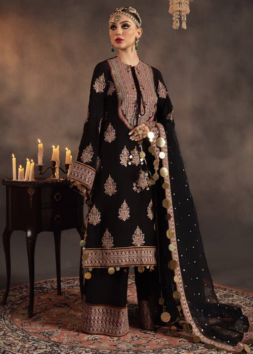 Meeral | Wedding Formals | Anisa-Brand:Meeral-Type:Ladies Clothes-Black-Raw Silk-House of Maryam- Buy in UK, USA
