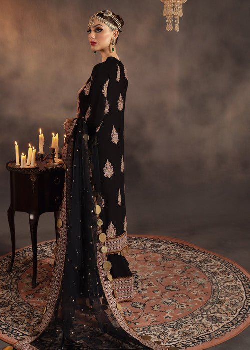 Meeral | Wedding Formals | Anisa-Brand:Meeral-Type:Ladies Clothes-Black-Raw Silk-House of Maryam- Buy in UK, USA