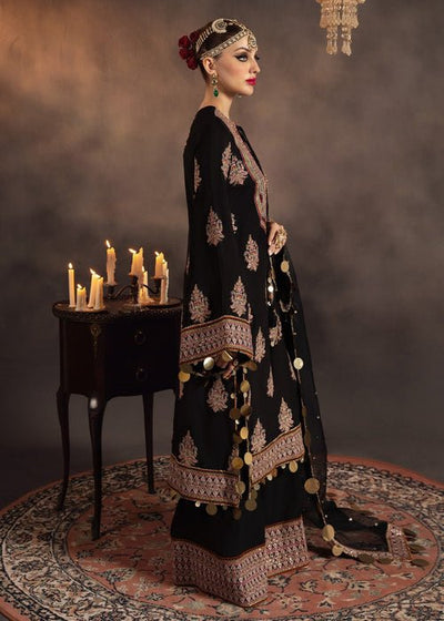 Meeral | Wedding Formals | Anisa-Brand:Meeral-Type:Ladies Clothes-Black-Raw Silk-House of Maryam- Buy in UK, USA